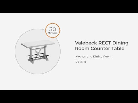 Valebeck - Mesa de mostrador rectangular para comedor - Blanco/Marrón