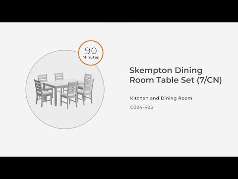 Skempton - Juego de mesa de comedor (7 piezas) - Blanco