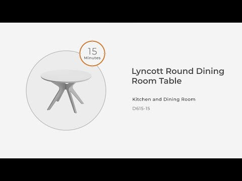 Lyncott - Mesa de comedor redonda - Marrón