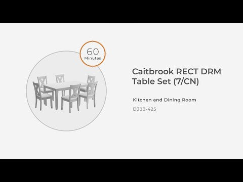 Caitbrook - Juego de mesa rectangular DRM (Juego de 7) - Gris