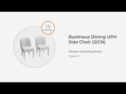 Burkhaus - Silla de comedor tapizada (juego de 2) - Beige / Marrón oscuro
