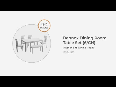 Bennox - Juego de mesa de comedor (juego de 6) - Marrón