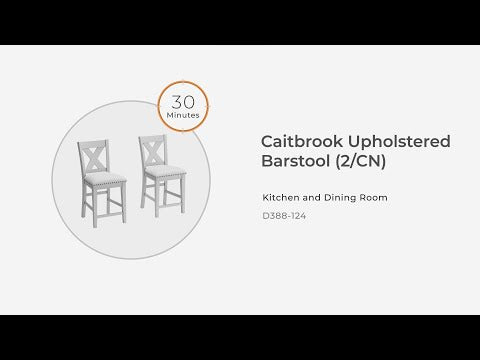 Caitbrook - Taburete de bar tapizado (Juego de 2) - Gris