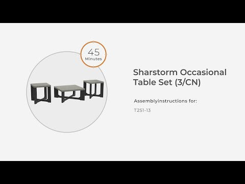 Sharstorm - Juego de mesas auxiliares (Juego de 3) - Gris bitono