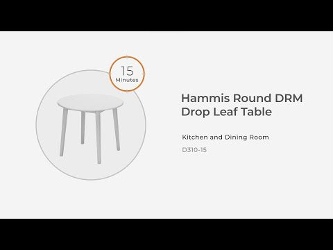 Hammis - Mesa de comedor redonda con alas de extensión DRM - Marrón oscuro