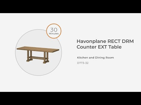 Havonplane - Mesa de comedor rectangular extensible de altura de mostrador - Marrón