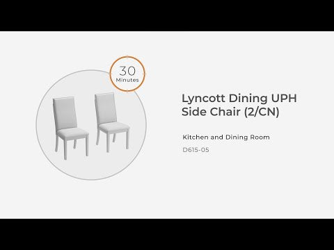 Lyncott - Silla lateral tapizada para comedor (juego de 2) - Beige / Marrón