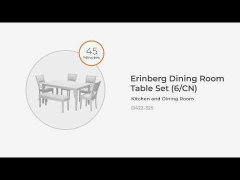 Langwest - Juego de mesa de comedor (juego de 6) - Marrón