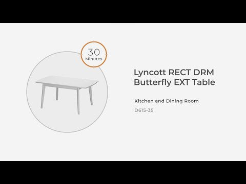 Lyncott - Mesa de comedor rectangular con extensión de mariposa - Marrón