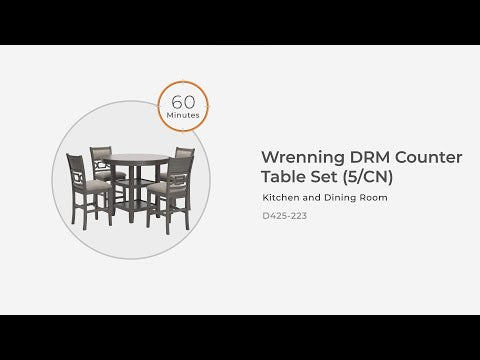 Wrenning - Juego de mesa y sillas Drm (Set de 5) - Gris