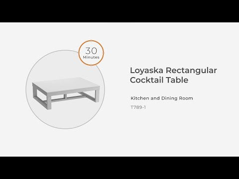 Loyaska - Mesa de cóctel rectangular - Marrón / Marfil