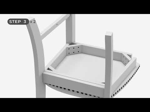 Valebeck - Silla de comedor tapizada (Juego de 2) - Beige / Blanco