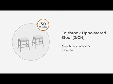 Caitbrook - Taburete tapizado (juego de 2) - Gris
