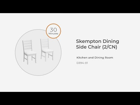 Skempton - Silla auxiliar tapizada para comedor (juego de 2) - Blanco